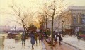 LES QUAIS DE PARIS Impresionismo gouache parisino Eugene Galien Laloue